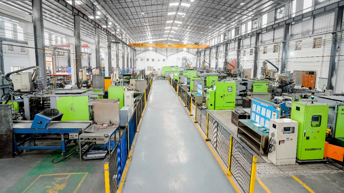 Die casting factory floor with casting cells feeding the recycling loop