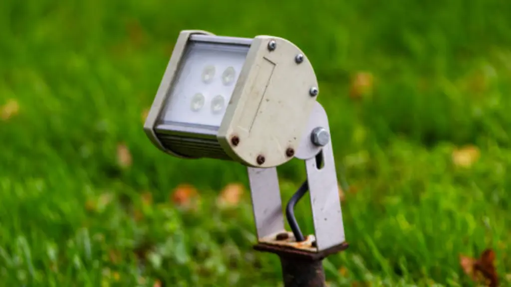 Lantern for the garden on a green background. Use of LED lamps.