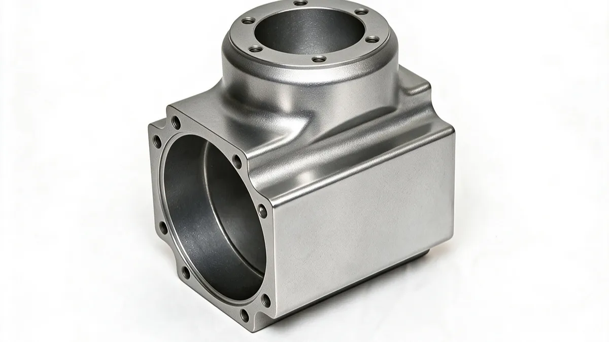 Finished machined die cast aluminum housing with bored flange faces